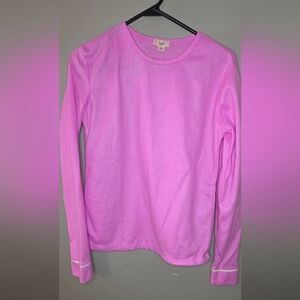 Layla Womens Pink Long Sleeve Pullover Top Size Small